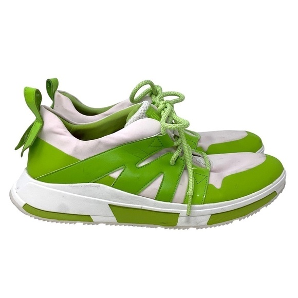FitFlop Carita Sneakers Neon Green White Size 11 - Picture 1 of 10